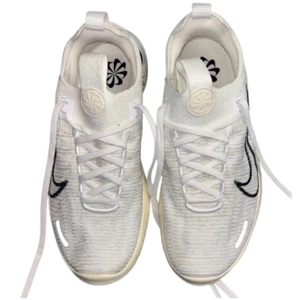 Nike Free RN Flyknit NN Women Size 7 White Black Good DX6482-100 Running Shoes